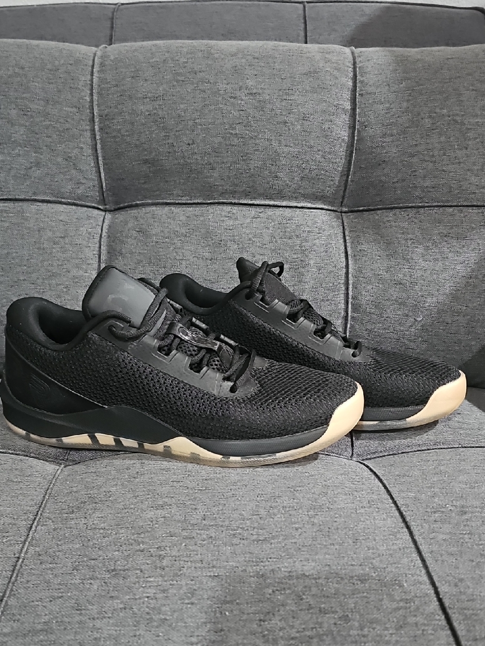 TYR CXT-2 Trainet Men's Black Athletic Sneakers with Cream Soles (C)